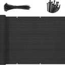 SUNNY GUARD 3'x16' Black Balcony Privacy Screen Fence, Apartments Railing Heavy Duty Wind Screen for Outdoor,Deck,Backyard,Patio PrivacyWe Make Custom Sizes