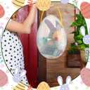 Suzile 18 Pcs Giant Easter Eggs 10 Inch Jumbo Fillable Eggs Shaped Baskets with Handles Plastic Extra Large Easter Containers Stands Upright for Holiday Hunt Decoration