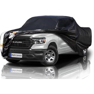 Dodge Ram 1500 Truck Cover Custom Fit 2009-2026 Crew Cab SB (5.75') with Door Zipper, 12 Layers Full Exterior Pickup Truck Cover Waterproof All Weather, for Wind Dust Sun and UV Protection.