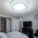 23.6" Dimmable Crystal Chandelier Modern LED Flush Mount Ceiling Light Fixtures for Living Room Bedroom Hallway Kitchen Island Staircase Silver