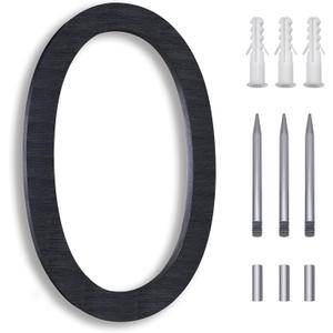 Modern Black 8 Inch Street Numbers - Large Aluminum House Address Numbers, Floating Flush Mount (0)