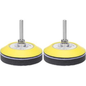 uxcell 3 Inch Hook and Loop Sanding Disc Pads Polyurethane Drill Sanding Attachment, Sand Paper for Power Tools - Yellow + Black 2 Set 6pcs