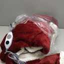 Westinghouse Wearable Heated Throw Blanket, Electric Heated Wrap Poncho Shawl with Pockets, 6 Heating Levels & 2 to 10 Hours Time Settings, 50 x 60 Inch, Red