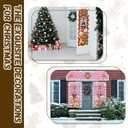 2 x 3 Pcs Pink Large Christmas Gingerbread Door Stickers Peppermint Gingerbread Candy Door Decal for Party Decoration Xmas Theme Supplies Window Floor Clings Wall Decals