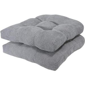 Arlee Non-Skid Memory Foam Chair Pads, 2 Count (Pack of 1), Alloy Gray