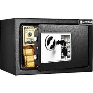 ADIMO Safe Box for College Dorm Room with Fireproof Waterproof Bag, Money Safe with Keys & Pass Code & Wall Mount Kits, Hidden Home Safe for Money, Jewelry, and Documents-0.5 Cubic Feet