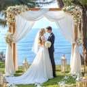 Wedding Arch Draping Fabric 28" x19FT, Sheer Chiffon Fabric Backdrop,1 Panel White Drapes for Wedding Ceremony Decor, Decorative Arch Drapery for Birthday Party Ceiling Curtain Backdrop