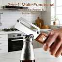 2 Pack Multifunctional Vegetable Peeler, Peelers for Kitchen with Bottle Opener, Zero Snag Wooden Peeler, 2 in 1 Stainless Steel Peeler with Wooden Handle, Potato, Fruit, Pumpkin