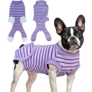 Dog Recovery Suit, Surgical Recovery Suit for Male Female Dogs Cats Spayed Onesie After Surgery, Dog Post Surgery Suit Anti Licking & Biting Surgical Shirt with Pee Hole, Purple, Small
