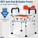 Shower Chair for Inside Shower, Padded Shower Seat Chair with Arms and Back, 6-Level Adjustable Shower Stool Chair for Elderly and Disabled, 550 LB Heavy Duty Handicap Shower Bath Chair