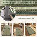 Lahome Enfys Modern Rainbow Easy Jute Kitchen Runner, 2x8 Indoor Outdoor Runner Rug for Hallway Entryway, Farmhouse Dark Green Non Slip Floor Carpet for Bedroom Foyer Laundry Room
