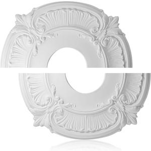 Uenhoy Split Lighting Ceiling Medallions for Light Fixtures and Ceiling Fans, 12" OD x 3.5" ID Vintage Ceiling Cover Plate, PU Ceiling Fan Medallion, White