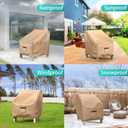 Patio Chair Covers for Outdoor Furniture Waterproof , Lawn Chair Covers 600D Heavy Duty Oxford Cloth, Large Covers for Lounge Lawn Deep Seat 38" W x 31" D x 29" H-Brown