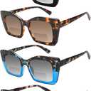 4 Pack Bifocal Reading Sunglasses for Women Oversized Square Sun Readers Oprah Style for Women UV400 Protection