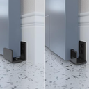 Sure-Loc Sliding Barn Door Bottom Floor Guide,U Shape,Flexible Adjustable Fit Distance,Flush Flat Bottom Design,Wall Mount System,for Door & Cabinet,Black 