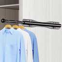 12" Valet Rod For Closet Pull Out Slide Out Adjustable Heavy Duty Valet Rod For Closet, Laundry Room, Bedroom, Bathroom(Black)