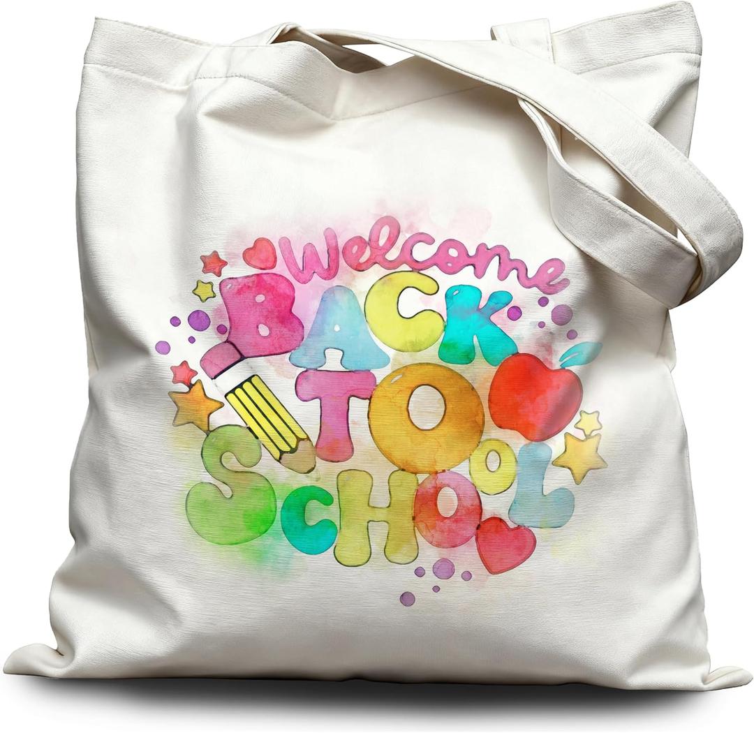 Cheerful Watercolor- Art Canvas Tote Bag - Stylish & Practical Carrier