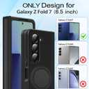 HikerClub for Galaxy Z Fold 7 (2025) Magnetic Stand Case, 360 Rotatable Ring Holder, Slim Fit Anti-Scratch Translucent Frosted Black Shockproof Cover