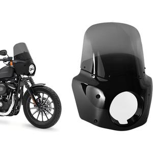 Motorcycle Fairing 5.75" Headlight Fairing with 13" Motorcycle Windshield 39mm Mounting Hardware for Harley Sportster 1100 1200 Iron 883 Dyna(Smoke) Motorcycle Fairing 5.75" Headlight Fairing with 13" Motorcycle Windshield 39mm Mounting Hardware for Harley Sportster 1100 1200 Iron 883 Dyna(Smoke)