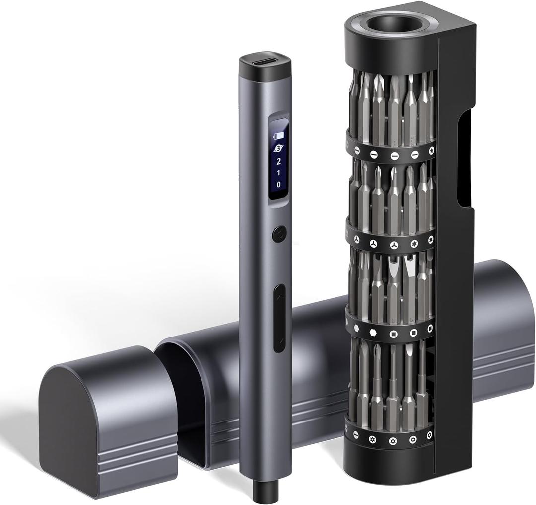 LIFEGOO Mini Electric Screwdriver Set: 66 in 1 Cordless Electric Precision Screwdriver Set - 60 Magnetic Bits, 3-Level Torque, Mini Power Screwdriver Repair Tool Kit for Phone Watch Camera Laptop PC