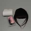 BOGSEA Clip in Bangs, 100% Real Human Hair Fake Bangs Clip in Hair Extensions Fringe with Temples Hairpieces for Women Curved Curtain Bangs for Daily Wear (2 Clips, Brown Black)