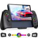 Gammeefy Switch 2 Controller  Hall Effect Joysticks & Enhanced Grip  One Piece Switch Joypad Replacement for Wireless Switch 2 Pro Controller, with 8-Color RGB Lighting, Turbo, Macros, KeyLinker App (Black)