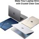 EooCoo Case Compatible with MacBook Air 15 inch M4 2025 2024 2023 Release A3241 M3 A3114 M2 A2941 Liquid Retina Display, Plastic Hard Shell Case + Keyboard Cover + Screen Protector, Crystal Clear