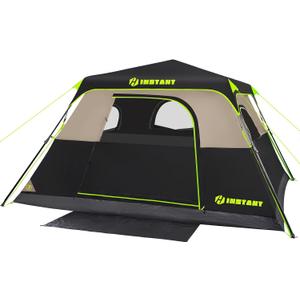 Instant Tent, 6 Person Blackout Tents for Camping with Top Rainfly | 60s Easy Setup Pop Up Tent, Waterproof & Light-Blocking Cabin Camping Tent for Family,Expandable Carry Bag,10'L X 9'W X 6.1'H