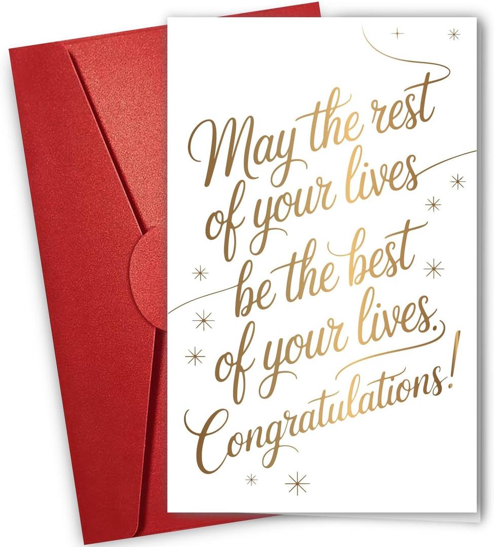 6 x NewEleven Engagement Gifts For Couples - Happy Wedding Cards For Bride And Groom - Romantic Present, Congratulation Wedding Gifts From Friend, Family - Greeting Card (May The Rest)