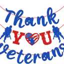 Thank You Veterans Banner, Happy Labor Day Banner, Military Theme Banner for Memorial Day or Veterans Day, Army Party Decoration