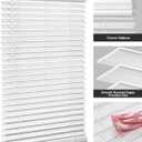 LazBlinds Cordless Faux Wood Blinds, 42" W x 60" H, White | Room Darkening & Light Control, 2 Inch Horizontal Window Blinds with Crown Valance, Blinds for Indoor Windows