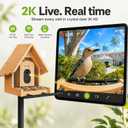 Bamboo Bird Feeder with Camera, 2K HD, Built-in Solar Powered, 2.4GHz Wi-Fi, Night Vision, Motion Alerts, Live View, Local Storage, AI Bird ID for 10,000+ Species, Family Sharing