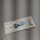 MTLEE Racing Car Themed Birthday Candles Birthday Candle Cake Topper Blue Black White Checkered Flag One Supplies for Racing Car Party Decoration Baby Shower for Boys (Number 1)