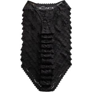 OYOANGLE Women's 12 Pack Lace Panties Set Sexy Low Rise Brief Cheeky Lingerie Underwear (Black)