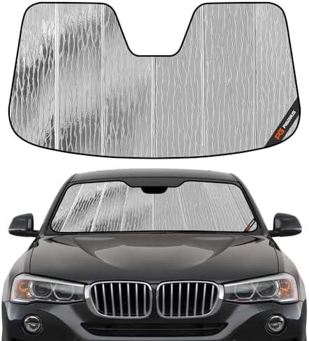Pigenius Windshield Sun Shade for BMW X4 2015-2018,Front Window Sunshade Shield,2-in-1 Reflective Sun Shade,Silver for Summer, Black for Winter
