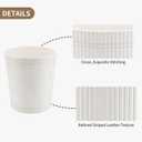 GORESE Pu Leather Trash Can, 2.6 Gallon Wastebasket, Small Wastepaper Basket for Office, Bedroom, Living Room, Round Trash Bin Home Decor, Cream White