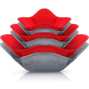 Patelai 6 Pieces 3 Sizes Bowl Holders Microwave Bowl Cozy for Adults Hot Cool Cup Rack Microwave Safe Holder Warm Heat Resistant Multipurpose Reversible Holders