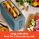 bella 4 Slice Slim Toaster, Fits-anywhere Kitchenware, 6 Setting Shade Control with Reheat & Cancel Buttons, Fits Sourdough, 10 Long Slot, Anti Jam & Auto Shutoff, 900 Watt, Surf