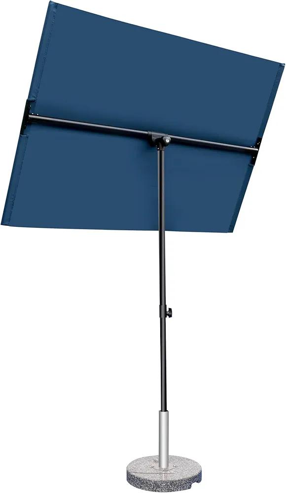 6x4 FT Balcony Umbrella, Rectangular Patio Umbrella for Apartments Balcony Shade, Porch Umbrella with 360° Rotating Knob（Royal Blue）