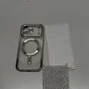 Meifigno Designed for iPhone 17 Pro Case 6.3", [Glitter Card & Wrist Strap][Compatible with MagSafe][1HD +1X Privacy Screen Protectors] Surround Raised Lens Protection for 17 Pro Case, Titanium Silver