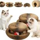 2PCS Magic Organ Cat Scratching Board,Foldable Reversible Accordion Cats Toy with Ball Bell for Indoor Outdoor Cats Toy Exercise Anxiety Relief