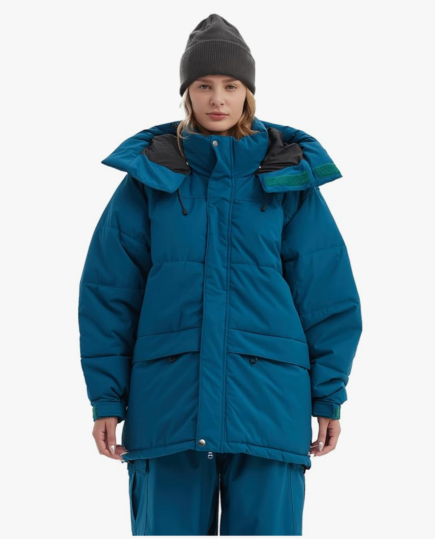 NOMADIKA Oversize Waterproof Ski Jacket Thick Snow Coats with Detachable Hood Winter Skiing Snowboard Jackets for Women Men S