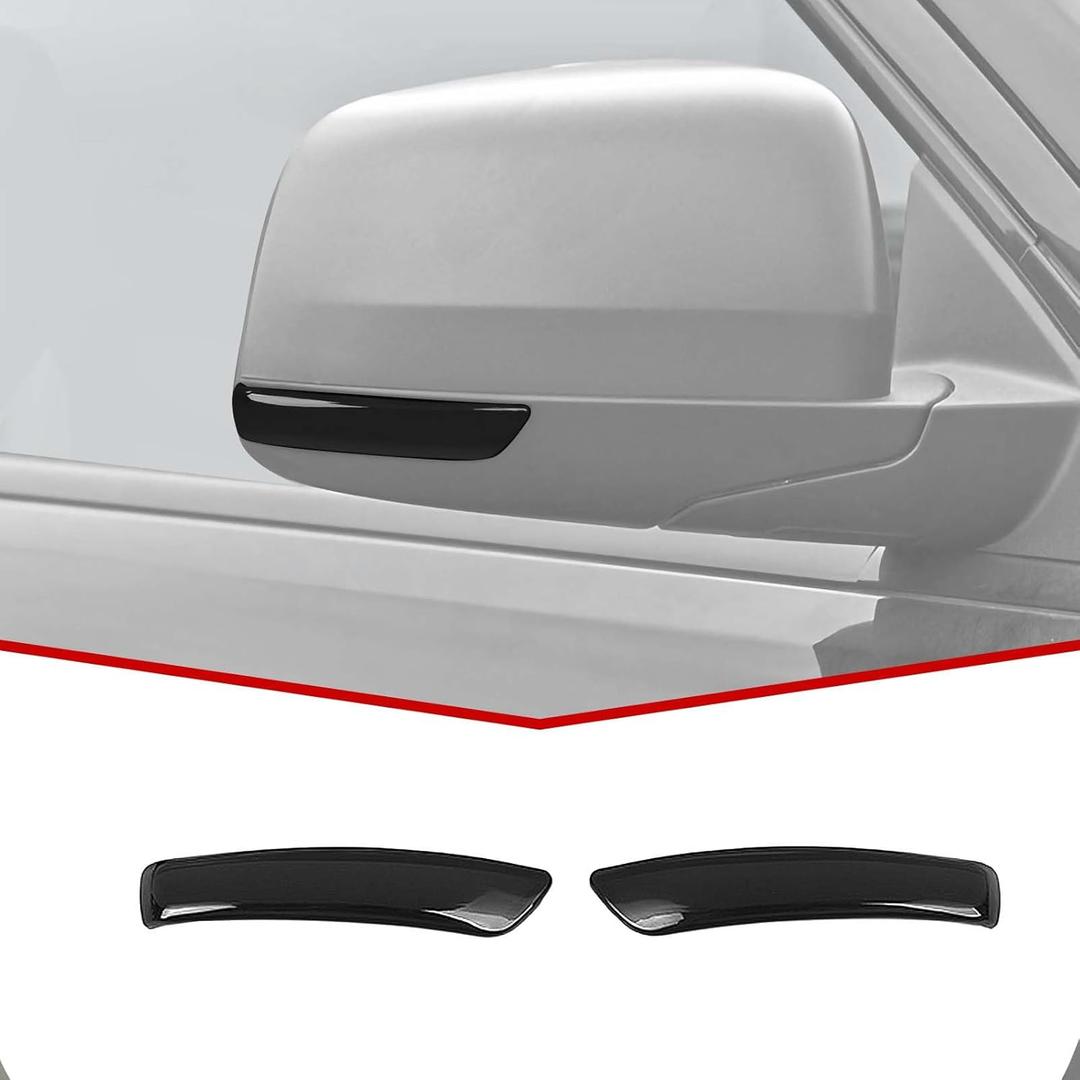 JeCar Side Mirror Turn Signal Light Trim Covers Smoked Blinker Indicator Covers Fit for Jeep Grand Cherokee 2011-2020, Black