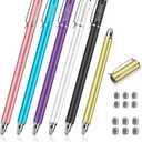 StylusHome Stylus Pens for Touch Screens(6 Pcs),Sensitivity 2 in 1 Fiber Tips Capacitive Stylus with 12 Extra Replaceable Tips for iPad iPhone Tablets Samsung Galaxy All Universal Touch Screen Devices