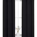 NICETOWN Halloween Living Room Blackout Curtains and Drapes, Black Solid Thermal Insulated Grommet Blackout Drapery Panels for Window (2 Panels, 29 inches Wide by 45 inches Long, Black)