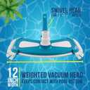 U.S. Pool Supply 12" Deluxe Weighted Butterfly Pool Vacuum Head with Side Brushes, Swivel Hose Connection, Pole Handle - Clean Debris Above Ground & In-Ground Swimming Pools, Spas Vinyl Liner Safe