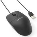 Amazon Basics 3-Button USB Wired Mouse with Scrolling and Tracking - Standard, Black (1-Pack)