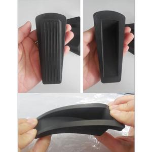 Door Stop, Door Stopper, Doorstopper, 3 Pack Rubber Door Stopper, Sturdy Non Slip, Stackable for Use, Works on All Floor Type, Equipped with Self-Adhesive Storage Bracket for Easy Storing (Black)
