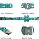 Elegant little tail Easter Dog Collar, Bunny Print Dog Collar with Flower Girl Boy Pet Collar Flower Spring Collar Holiday Dog Collar Adjustable Dog Collar for X-Small Puppy