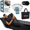 LifePro RejuvaWrap Infrared Sauna Blanket for Detox & Relaxation Portable Far Infrared at Home Sauna for Muscle Relief, Circulation & Recovery 9 Heat Levels (Black Arm Sleeves)